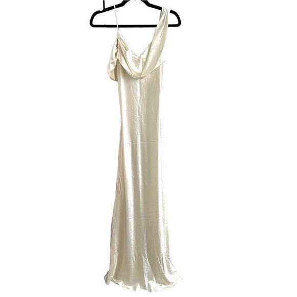 New Reformation Ronda Silk Dress Ivory - Picture 3 of 7